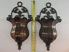 2 Vintage Style Metal Wall Pocket Sconce French Country Style Large Wall Planter
