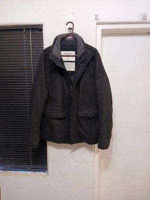 Vintage Abercrombie & Fitch New York Mens L XL Heavy Wool Coat Y2K Pockets Gray - Image 1 of 4