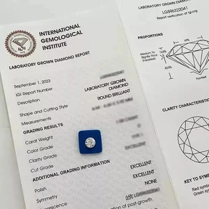 1.09 Ct Round Lab Grown Diamond D VVS1 IGI Certified CVD Loose Stone - Picture 1 of 5