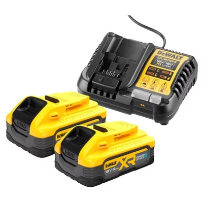 Pack 2 POWERSTACK XR 18V 5Ah Li-ion Batteries + DEWALT Charger - Image 1 of 3