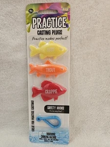 Ruedas de plástico coloridas para niños 3 piezas con forma de pez práctica tapones de fundición con gancho de seguridad - Imagen 1 de 8