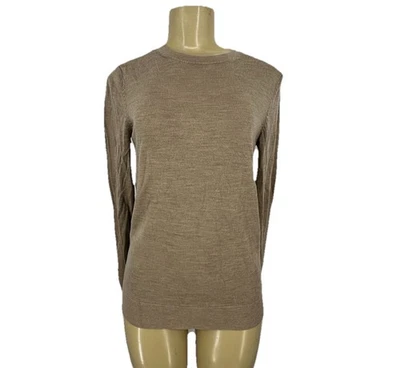 Suéter Katherine Barclay feminino pequeno extra fino lã merino gola redonda BC6 - Imagem 1 de 4