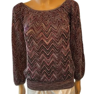 Passion Glam Party Multicolored Metallic Knit Fairy Whimsigoth Blouse Top Lady M - Picture 1 of 10
