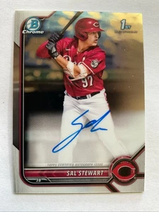2022 Bowman Chrome Draft Auto SAL STEWART 1st Bowman RC Cincinnati REDS #CDA-SS - Picture 1 of 2