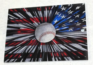 American Flag Baseball Rectangle Ornament NEW Size 4"X3" - Picture 1 of 3