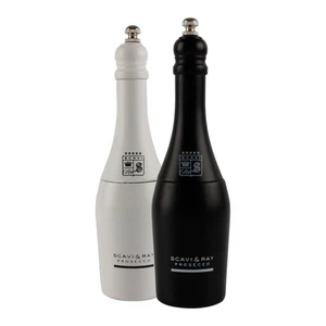 Molinillo de sal y pimienta de madera auténtica Scavi & Ray en diseño de botellas set - Imagen 1 de 6