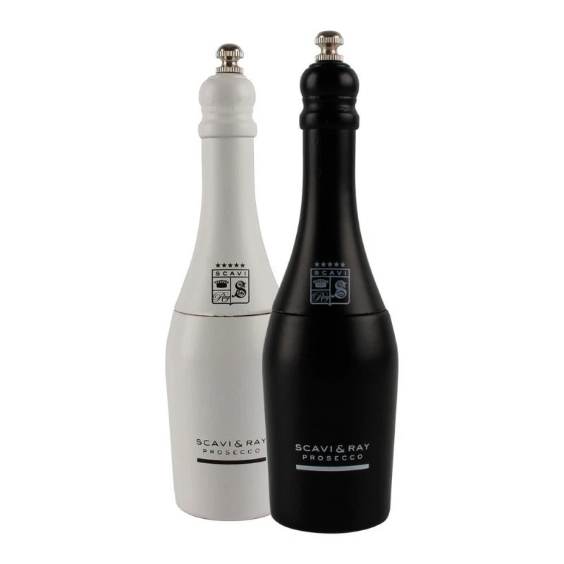 Scavi & Ray Echtholz Salz und Pfeffermühle im Flaschendesign Set