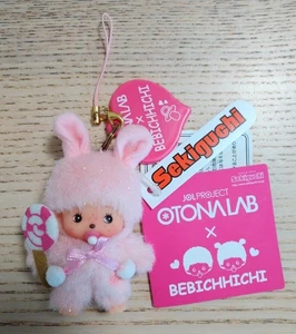 Rare OTONALAB x Bebichhichi Pink Fairy Rabbit Phone Strap Monchhichi Japan - Picture 1 of 11
