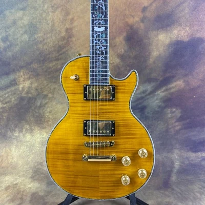 LP Custom Electric Guitar with Flower Vine Inlay Fingerboard Color Binding - Image 1 of 4