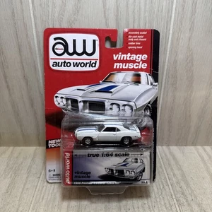 2013 Auto World Vintage Muscle 1969 Pontiac Firebird Trans AM pressofuso 1:64 bianco - Foto 1 di 7