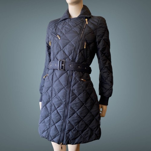 Moncler Milbrook cappotto donna piumino lana trapuntato con cintura taglia 2 M