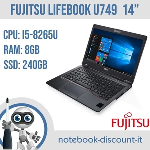 Notebook FUJITSU LifeBook U749 Cpu i5-8265u Ram 8gb SSD 240 gb W11 Pro - Imagen 1 de 6