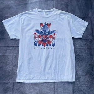 T-shirt uomo vintage anni 90 The Boy Scouts of America bianca rossa blu taglia XL vintage - Foto 1 di 5