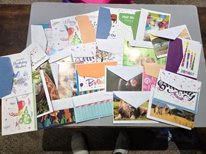 Posten 26 verschiedene Grußkarten + Umschläge - Geburtstag an dich denken Notizen Karten - Bild 1 von 1