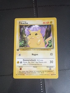 1st Edition GERMAN Pikachu (Yellow Cheeks) 58/102 Pokemon Near Mint! - Picture 1 of 2