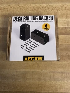 Paquete de 4 soportes de barandilla de cubierta de madera AECXM de caja abierta para conexión de barandilla 2x4 - Imagen 1 de 6