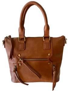 ANTIK KRAFT Clover Top Handle Tan Vegan Leather Handbag Handtasche - Bild 1 von 17