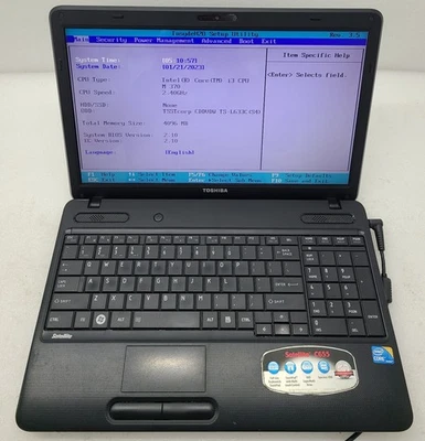 Toshiba Satellite C655-S5061 Laptop Intel i3 M 370  4GB Ram NO HD/OS (FL) - Image 1 of 4
