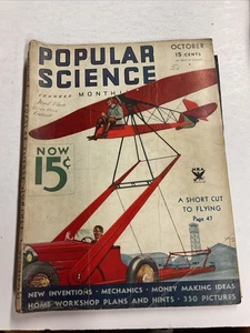 Popular Science October 1933 Illustrated Magazine Cars Motorcycles RCMP Planes - Picture 1 of 2