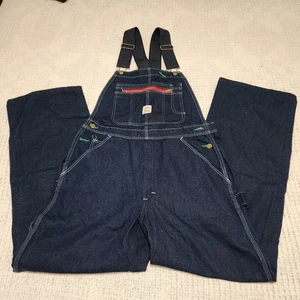 NWT Pointer carpenter bib overalls low back Size 36x29, blue work wear vintage - Picture 1 of 7