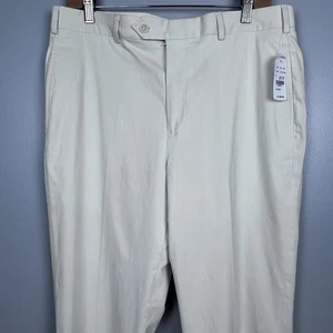 NWT Brooks Brothers Pleated 1818 Regent Tessuti Di Sondrio White Pants Size 35 - Picture 1 of 13