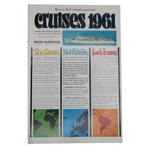 Revista Moore McCormack Lines Cruises anuncio 1960 vintage viaje lujo - Imagen 1 de 5