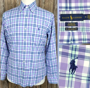 Ralph Lauren RL Untucked Hemd Performance Button Down kariert Classic Fit Herren M - Bild 1 von 14