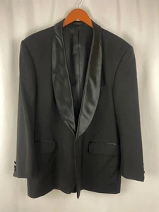 Vintage Uomo Franco Herren 44R 100% Wolle Sport Mantel Blazer Ein Knopf Schwarz Old Money - Bild 1 von 13
