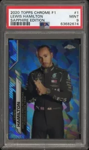 2020 Topps Chrome F1 Lewis Hamilton #1 SAPPHIRE PSA 9 - Picture 1 of 2