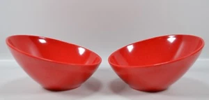 2 NEW Red Speckle Melamine San Michele G.E.T. Cascading Bowls Bright Red Retro - Picture 1 of 13