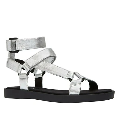 Call it Spring Silver Faux Leather Flat Walking Sports Hiking Sandals Size 7 40 - Image 1 of 4