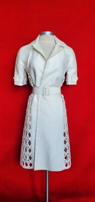 Vestido chaqueta pitón algodón blanco roto largo vintage J Mendel talla 4. Venta al por menor 3,5K Foto 1 de 4