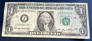 Ein 1 Dollar Schein Star Note 2006 "RAR" J 03408104 * - Bild 1 von 2