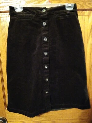 J Jill Brown Wool Button Front A-Line Skirt. Size 0P  Petite NWOT  - Image 1 of 4