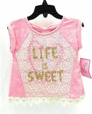Nannette Infant Girl's Sleeveless Top Pink Crocheted lace Detail Size 24 Months - Image 1 of 3