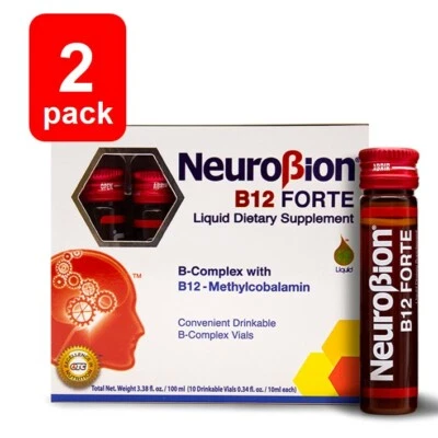 PACK 2 - NEUROBION - B12 FORTE - SUPLEMENTO DIETÉTICO LÍQUIDO - 10 VIALES Foto 1 de 4