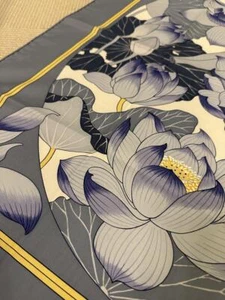 HERMES Christiane FLEURS Scarf Vauzelles Carre DE LOTUS 70 Cotton by - Picture 1 of 4
