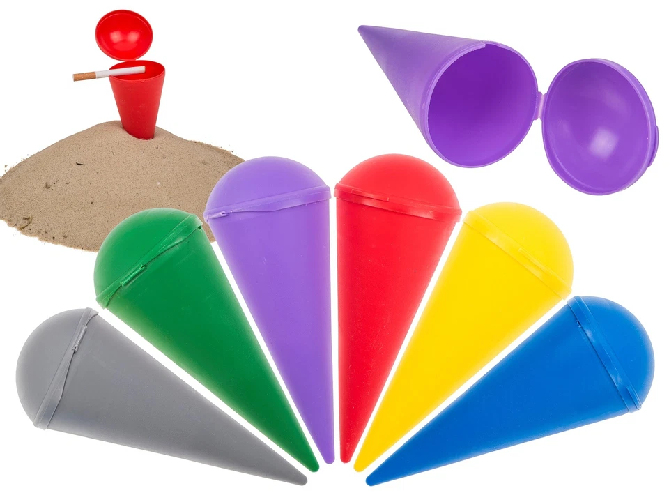 Strandaschenbecher Urlaub Garten Strand Sonne See Aschenbecher 6 Farben 6er Set - Bild 1 von 1