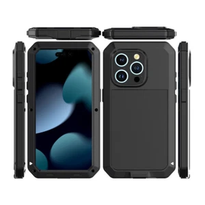 Nueva Funda Protectora Antigolpes para iPhone 15/15 Pro Aluminio Metal Armadura - Imagen 1 de 18