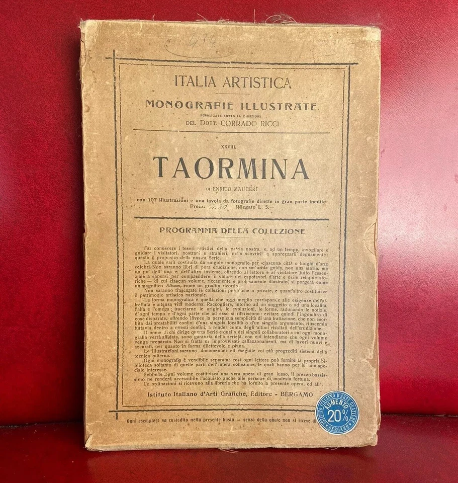 Italia Artistica TAORMINA Monografie Illustrate XXVIII Enrich Mauceri Bergamo 28 - Image 1 of 4