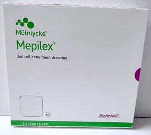 Molnlycke 294399 Mepilex Soft Silicone Foam Dressing 6” x 6” (BOX/5) - Picture 1 of 3