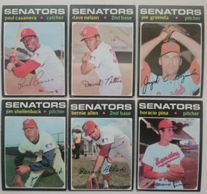 1971 Topps Washington Senators (6) Card Lot; Nelson, Allen, Pina +3 more EX - Picture 1 of 14