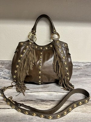 Gucci Brown Leather Babouska Studded Bag - Image 1 of 4