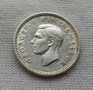 1939 New Zealand 3 Pence George V Three Pence .500 Silver KM#7 BU Eye Appeal - Picture 1 of 11