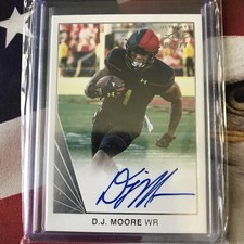 2018 Leaf Ultimate Draft DJ MOORE Rookie On Card Auto #BA-DJM PANTHERS