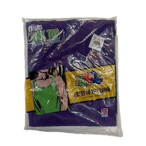 NOS Vintage Fruit of the Loom Tank Top T Shirt Sleeveless 100% Cotton Purple USA - Picture 1 of 8