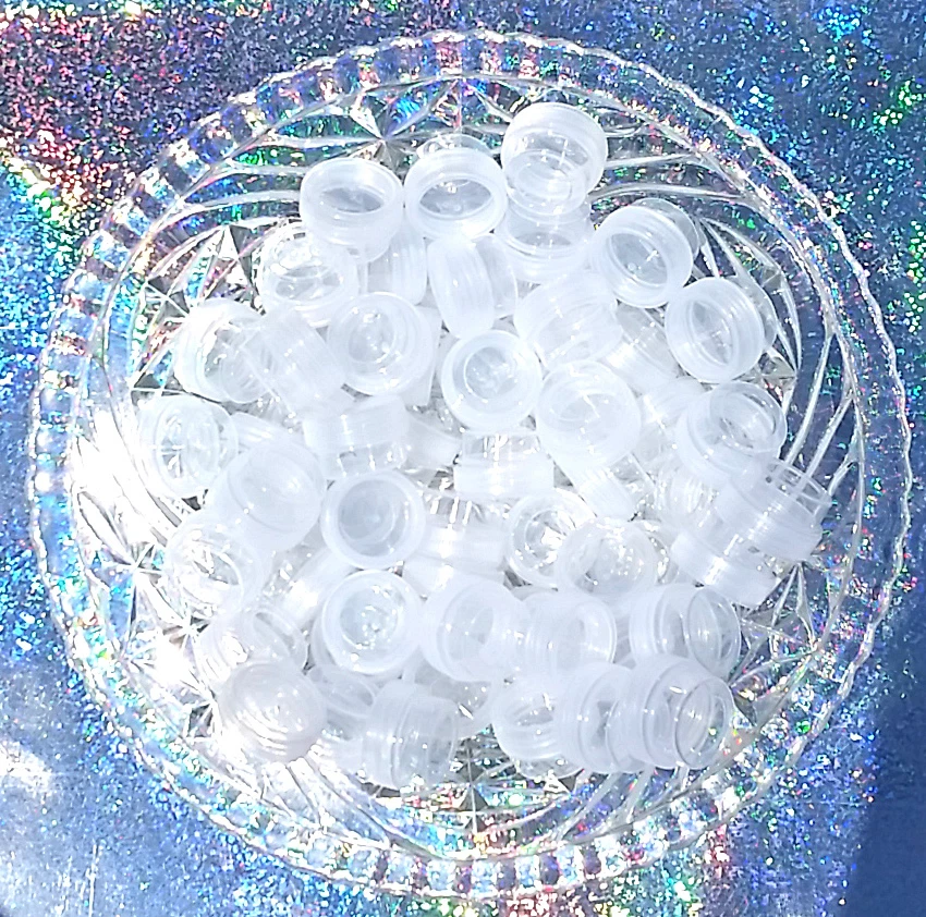 100 Tiny Herb Jars Green Caps 1 TSP Container Posh USA Geocache K3301 DecoJars