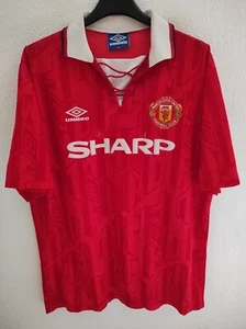 MANCHESTER UNITED 1992-1994 Sharp camiseta shirt trikot maillot maglia XL - Bild 1 von 5
