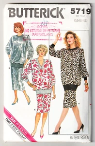 Butterick 5719 Pullover oben gerader Rock 14-16-18 Nähmuster 1980er Jahre klassisch - Bild 1 von 2
