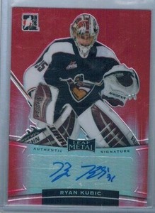 2014-15 ITG Leaf Metal Ryan Kubic 3/5 RED RC auto top 2016 draft pick!!
